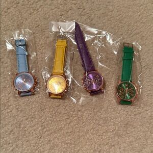 Colorful Watch Set with Gold Accents